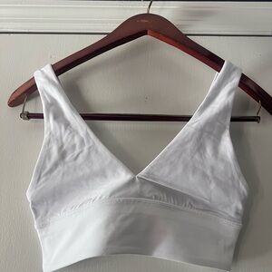 lululemon athletica V-Neck White Sports Bra